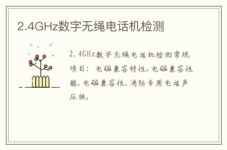 2.4GHz數字無繩電話機檢測