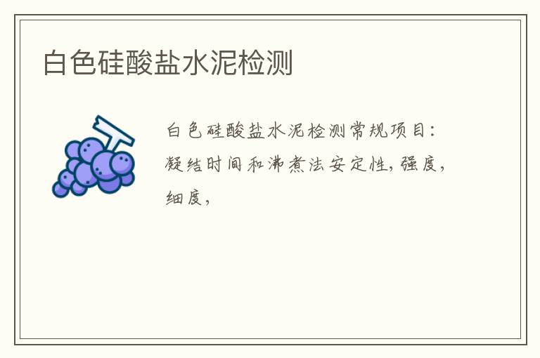 白色硅酸鹽水泥