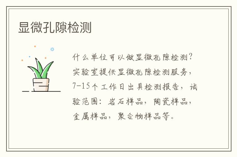顯微孔隙