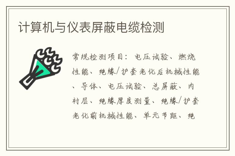 計算機與儀表屏蔽電纜檢測