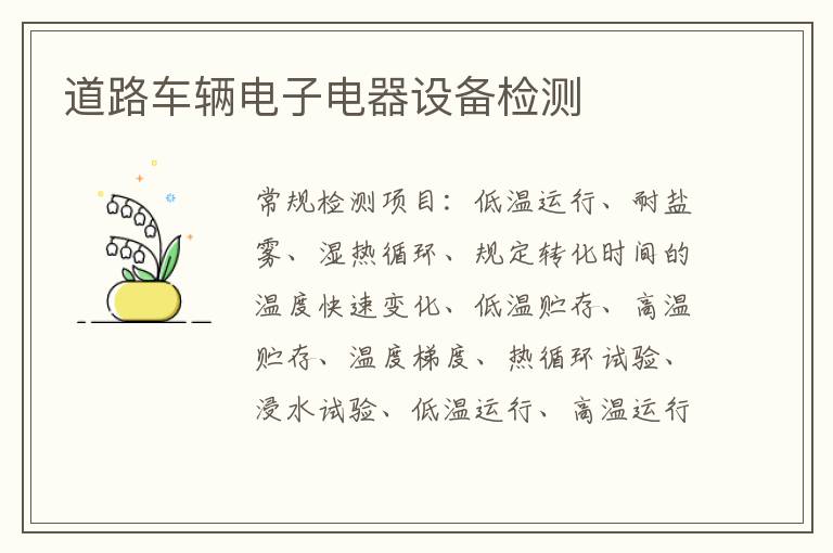 道路車輛電子電器設備