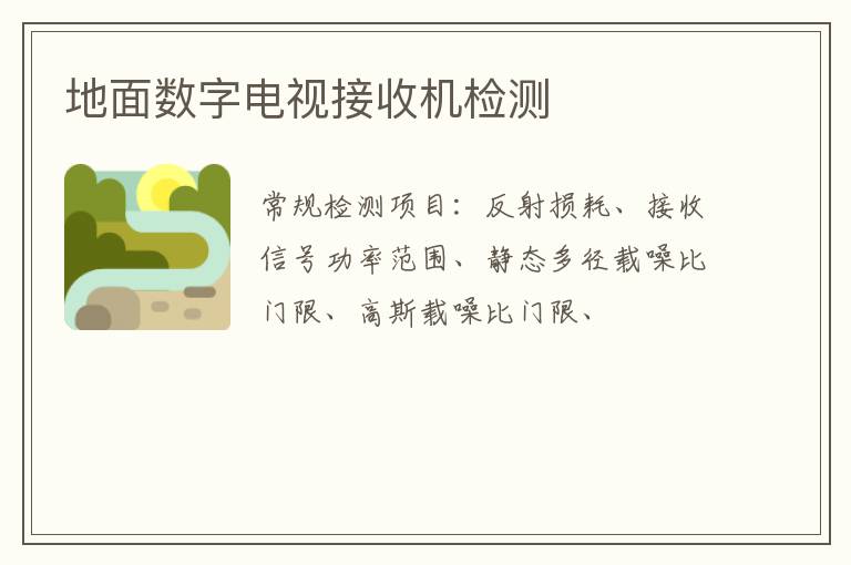 地面數字電視接收機