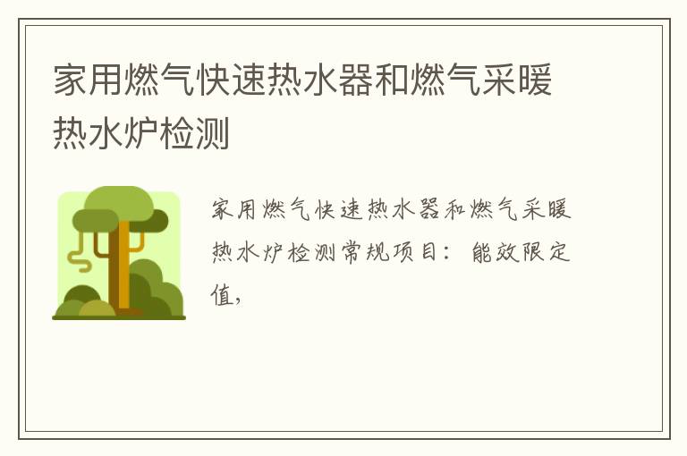 家用燃氣快速熱水器和燃氣采暖熱水爐
