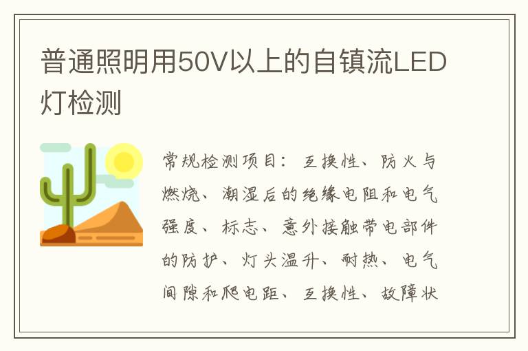 普通照明用50V以上的自鎮流LED燈檢測