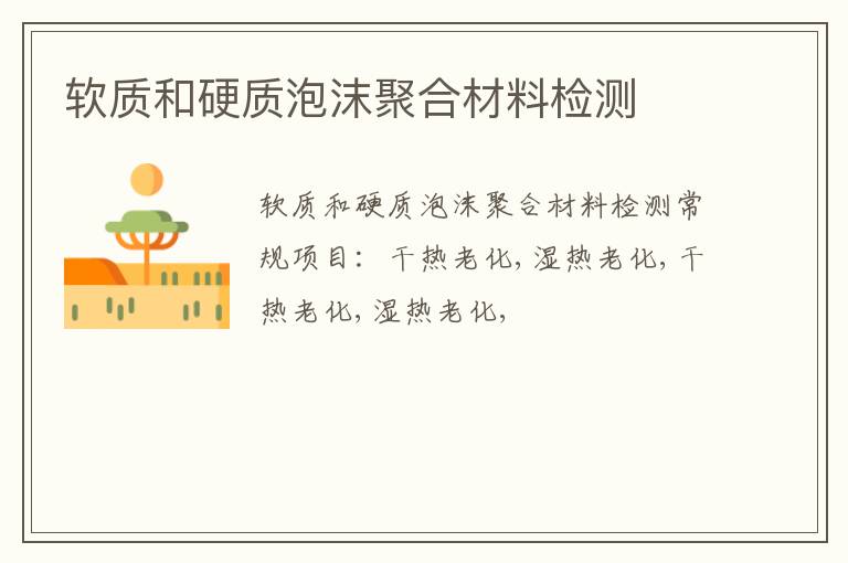 軟質和硬質泡沫聚合材料