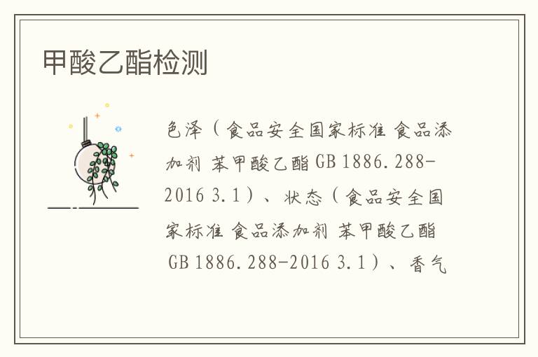 甲酸乙酯檢測